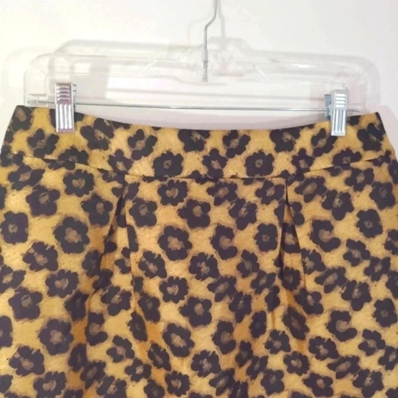 Banana Republic Mini Skirt Leopard Print Sheen Gold & Black 8 - Picture 4 of 11